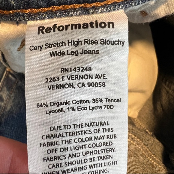 Reformation Jeans Cary High Rise Slouchy Wide Leg Jeans - Picture 5 of 6